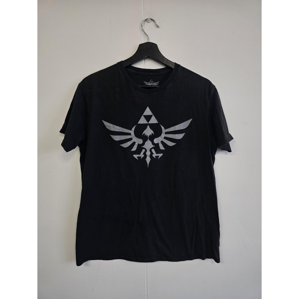 The Legend Of Zelda Shirt Mens Large‎ Black Triforce Hylian Crest Graphic Tee
